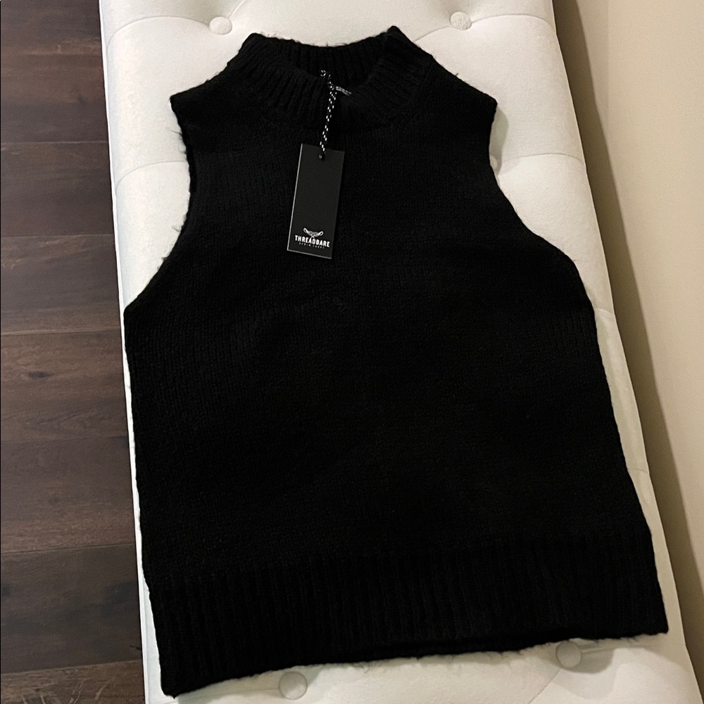Threadbear women’s Jet Black Knit sweater Vest